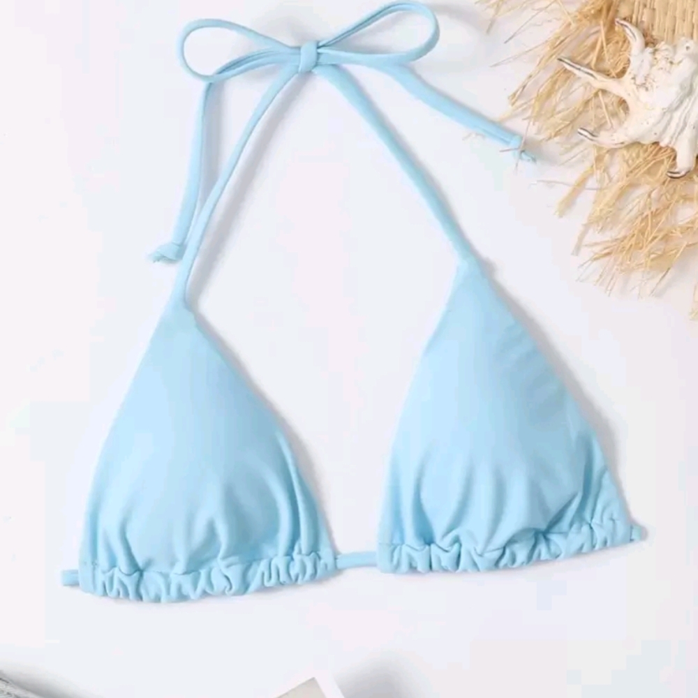 Light Blue Halter Bikini Top